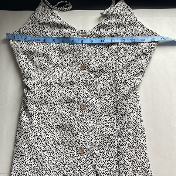 NWT MIDI Dress Sienna Sky Spotted Small Ivory Black Button Animal Long Shift - Picture 11 of 12